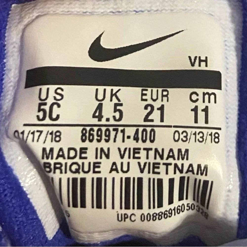 Nike Shoes Toddler Size 5C Downshifter Blue Hook And Loop 869971-400
